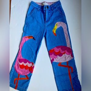 Mini Boden Appliqué Flamingo Jeans